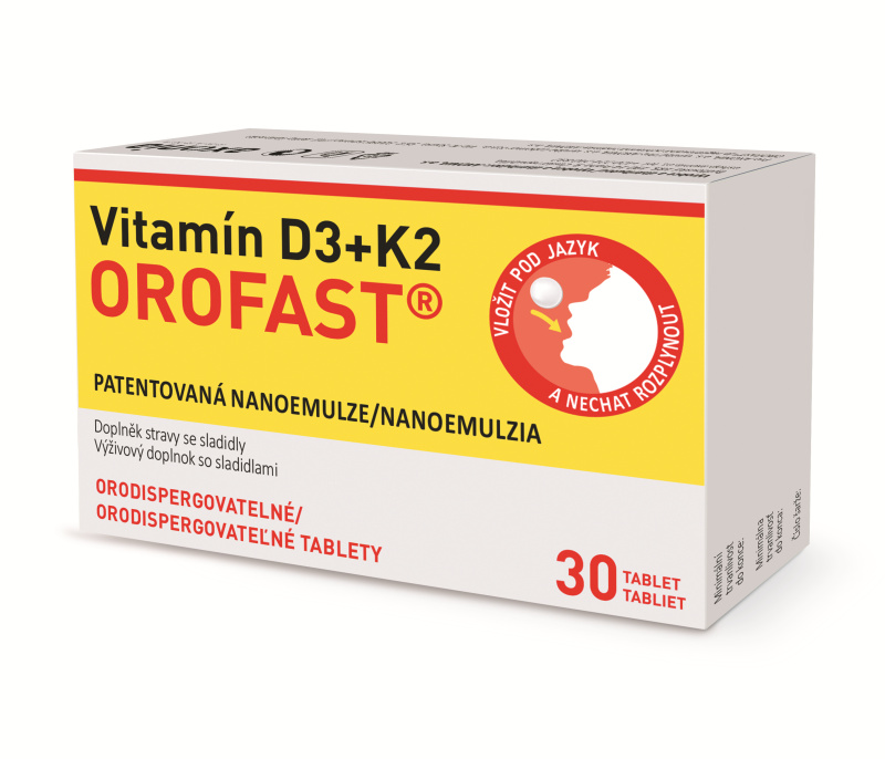 Vitamín D3+K2 OROFAST orodispergovatelné tbl.30