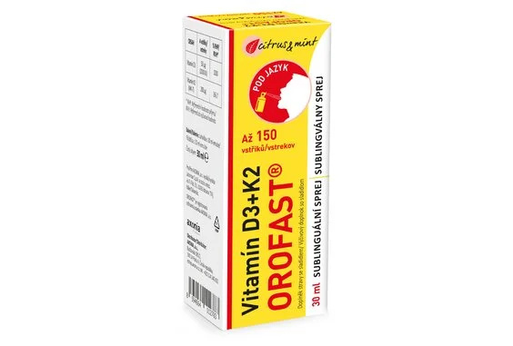OROFAST Vitamín D3 + K2 sublinguální sprej 30 ml