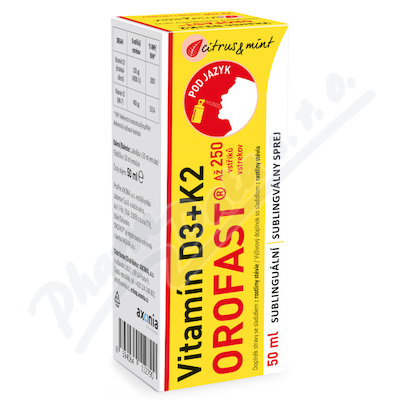 OROFAST Vitamín D3+K2 sublinguální sprej 50 ml