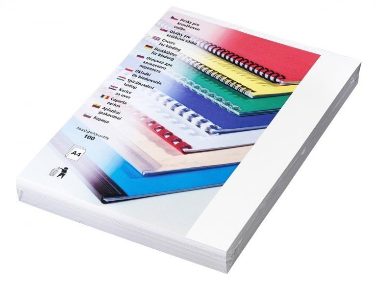 Zadní desky Chromolux - leštěný karton 250 g, bílý A4 (100 ks)