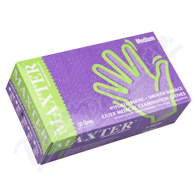 MAXTER Rukavice latexové U-R pudrované velikost M 100 kusů