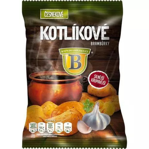 Kotlíkové brambůrky česnekové 120g