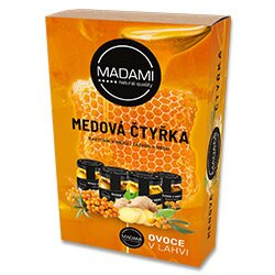Madami Medová čtyřka - dárková sada ochucených medů