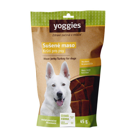 Yoggies Sušené krůtí maso pro psy (proužky) 45 g