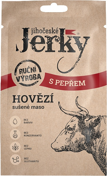 Jihočeské JERKY 20 g - hovězí s pepřem