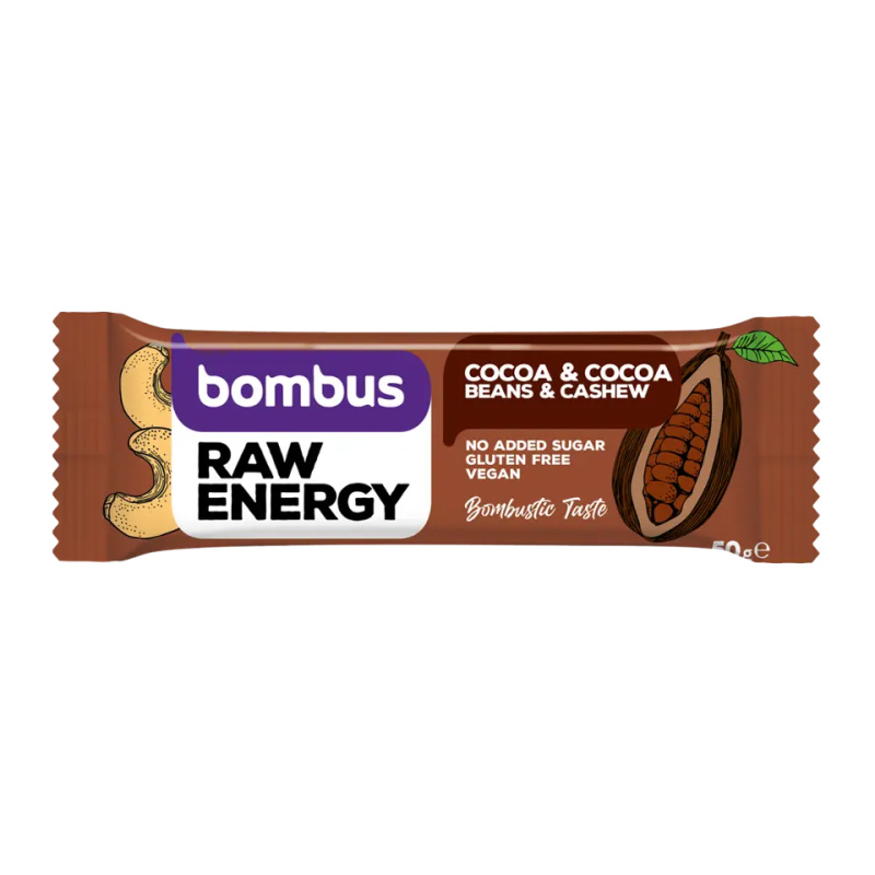 Bombus Raw ENERGY Kakao a kakaové boby 50g