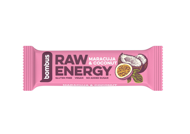 Bombus Raw Energy bar 50 g - marakuja/kokos