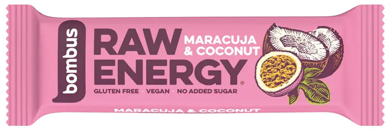 Bombus Raw Energy bar 50 g - marakuja/kokos
