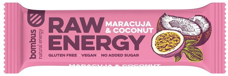Bombus Raw Energy bar 50 g - marakuja/kokos