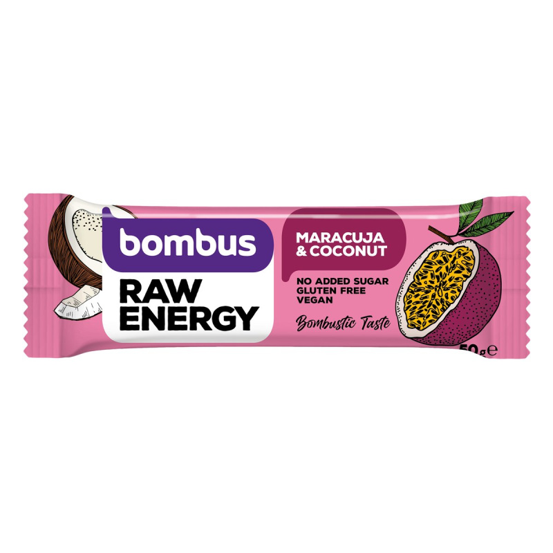 Bombus Raw Energy bar 50 g - marakuja/kokos