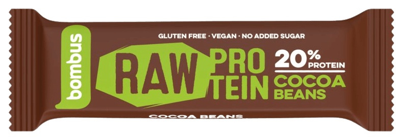 Bombus Raw Protein bar 50 g - kakaové boby