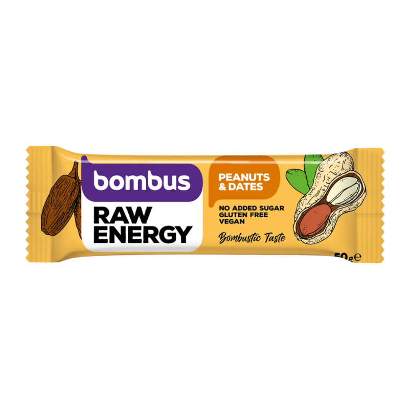 Bombus Raw Energy bar 50 g - arašídy/datle