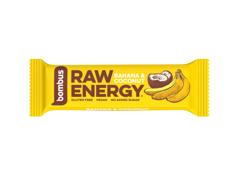 Bombus Raw Energy bar 50 g - banán/kokos