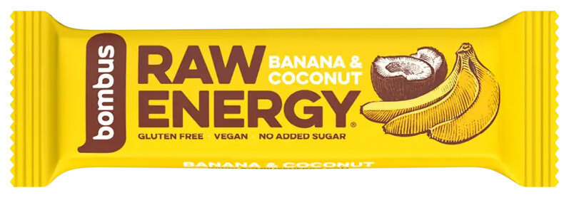 Bombus Raw Energy bar 50 g - banán/kokos