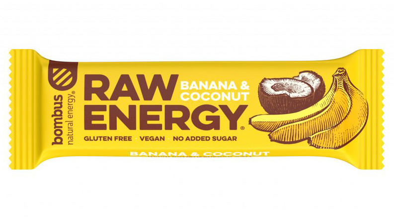 Bombus Raw Energy bar 50 g - banán/kokos