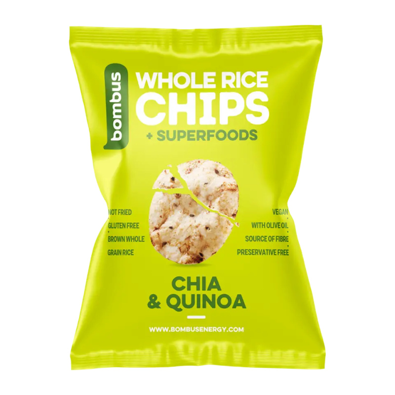 Bombus Celozrnné rýžové chipsy Chia & quinoa 60 g