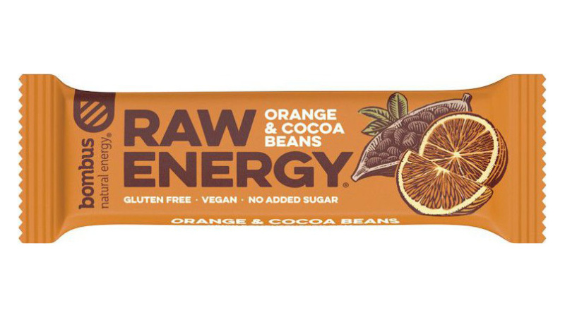 Bombus Raw Energy bar 50 g - pomeranč/kakaové boby