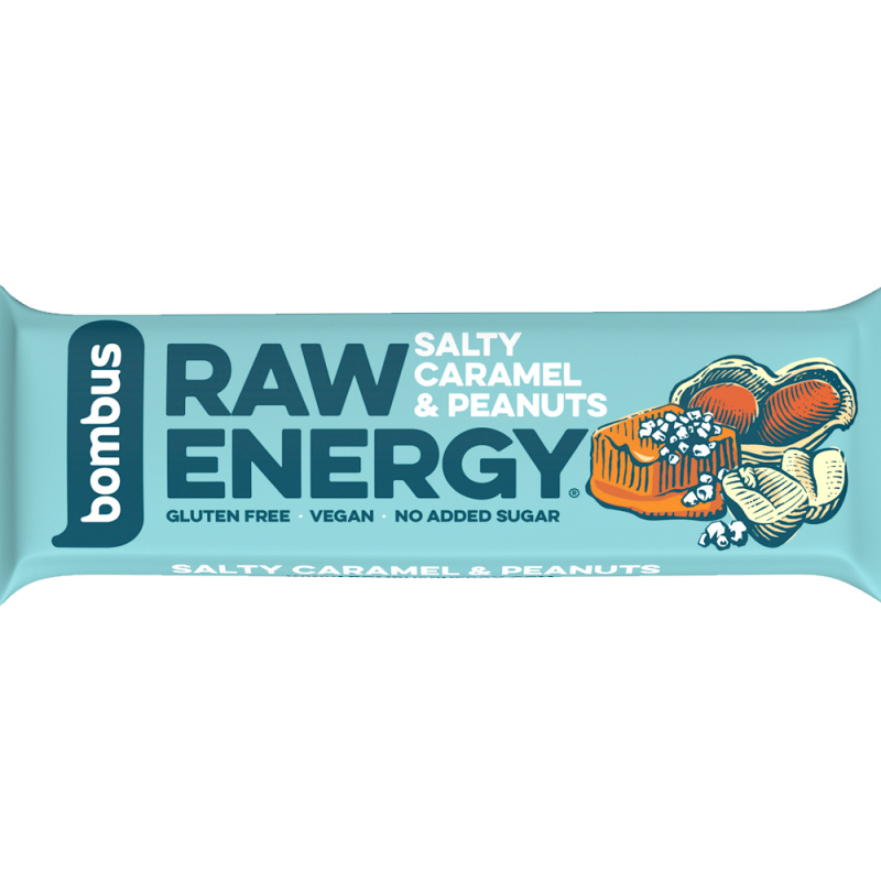 Bombus Raw ENERGY Slaný karamel a arašídy 50g