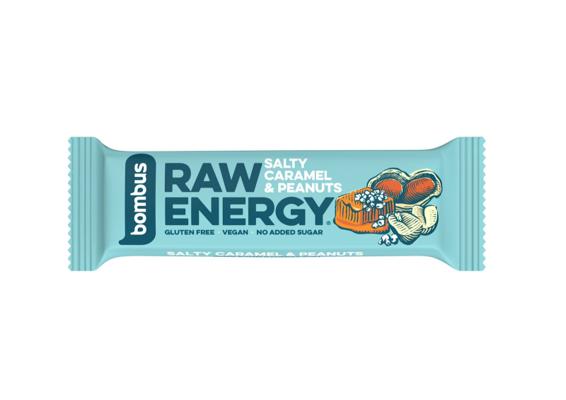 Bombus Raw ENERGY Slaný karamel a arašídy 50g