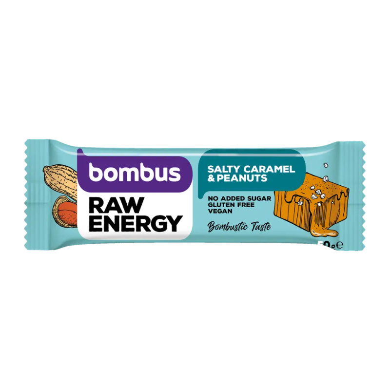 Bombus Raw ENERGY Slaný karamel a arašídy 50g