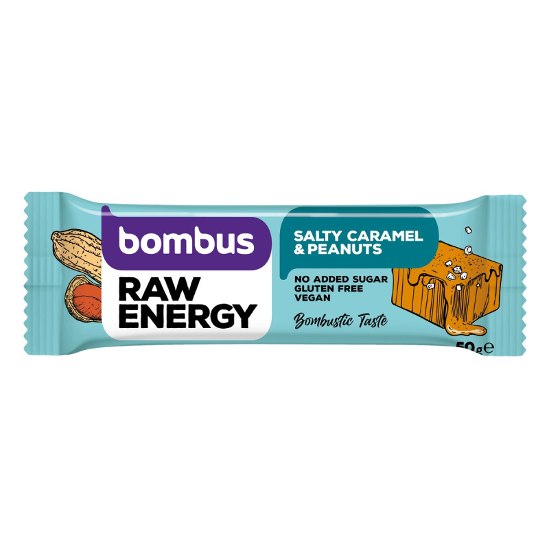Bombus Raw ENERGY Slaný karamel a arašídy 50g