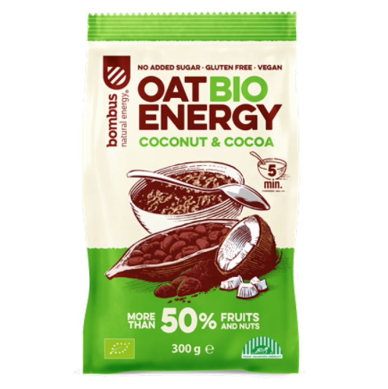 Bombus Oat Bio Energy ovesná kaše- kokos a kakao, 300 g