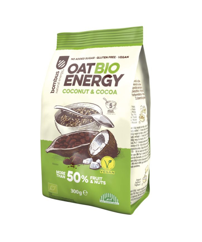 Bombus Oat Bio Energy ovesná kaše- kokos a kakao, 300 g