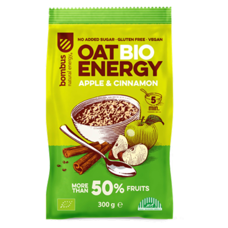 Bombus Oat Bio Energy ovesná kaše- jablko a skořice, 300 g