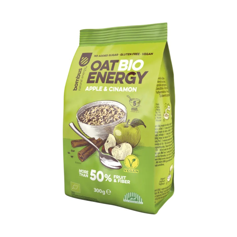 Bombus Oat Bio Energy ovesná kaše- jablko a skořice, 300 g