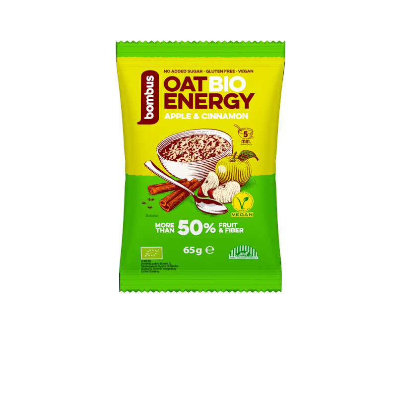 Bombus Oat Bio Energy ovesná kaše- jablko a skořice, 65 g