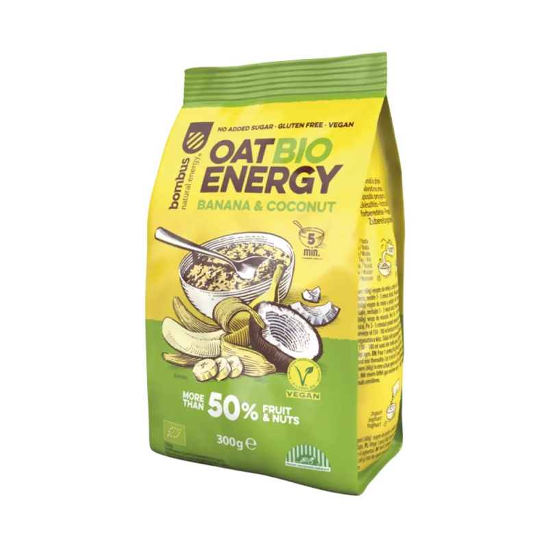 Bombus Oat Bio Energy ovesná kaše- banán a kokos, 300 g