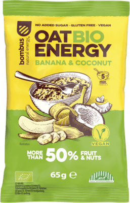 Bombus Oat Bio Energy ovesná kaše- banán a kokos, 65 g