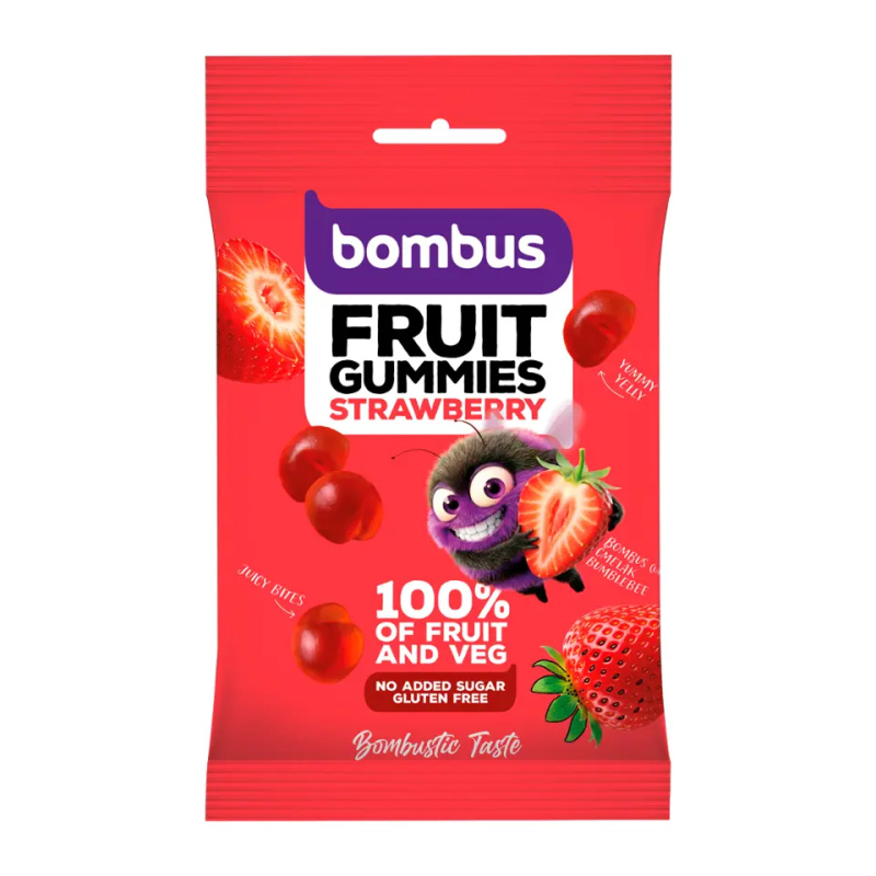 Bombus Ovocné bonbóny- jahoda, 35 g