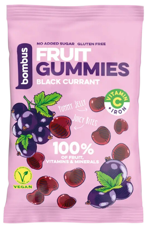 Bombus Ovocné bonbóny- černý rybíz + vitamín C, 35 g