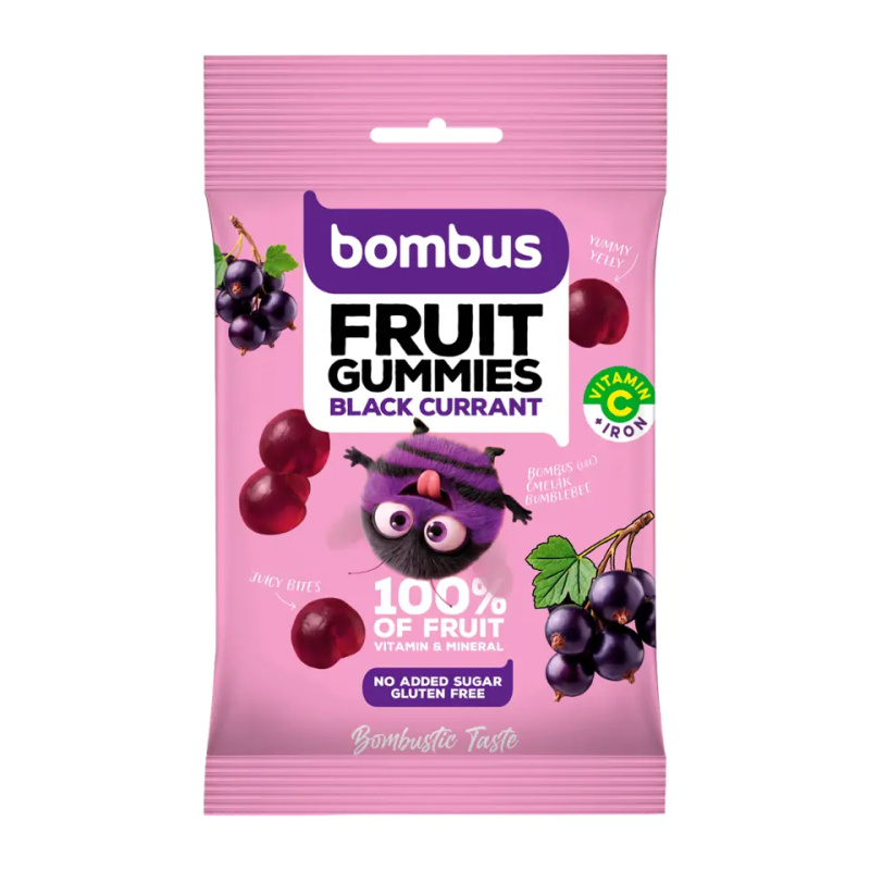 Bombus Ovocné bonbóny- černý rybíz + vitamín C, 35 g