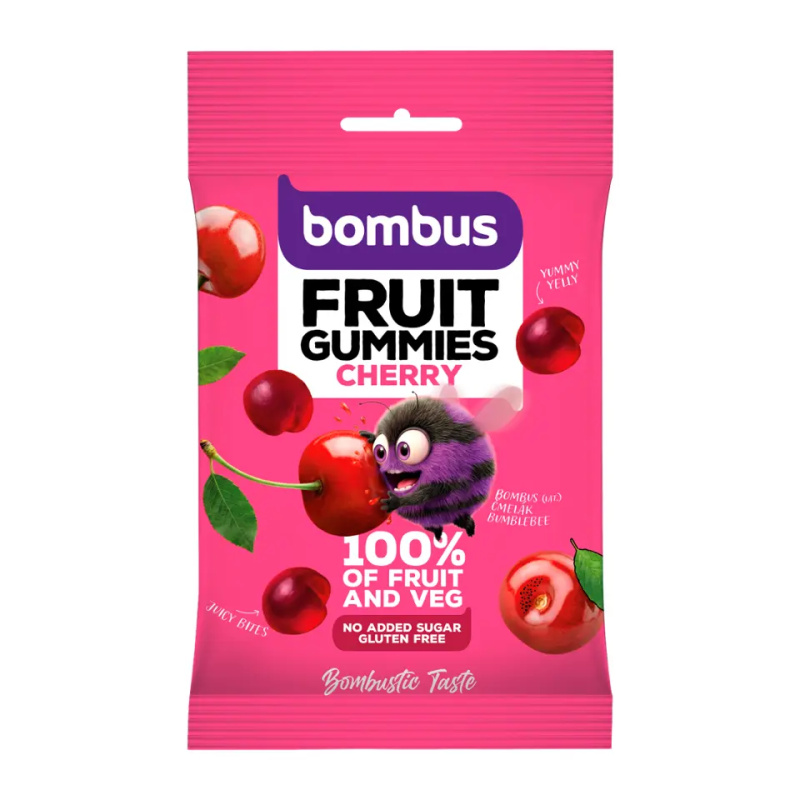 Bombus Ovocné bonbóny- třešeň, 35 g