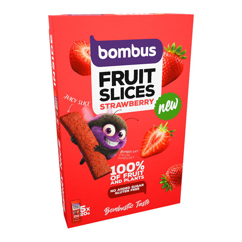 Bombus Fruit Slices 5x20 g - jahoda
