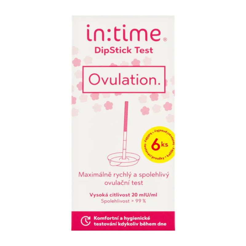 Intime Ovulation hLH dipStick ovulační test pro domácí použití s kalíšky