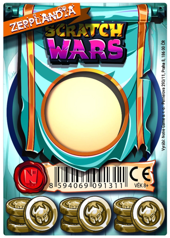 Scratch Wars stírací karta zbraně ze sady Zepplandia