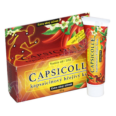 Capsicolle Capsaicin cream hřejivý krém se zesíleným účinkem na unavené svaly a klouby 50 g