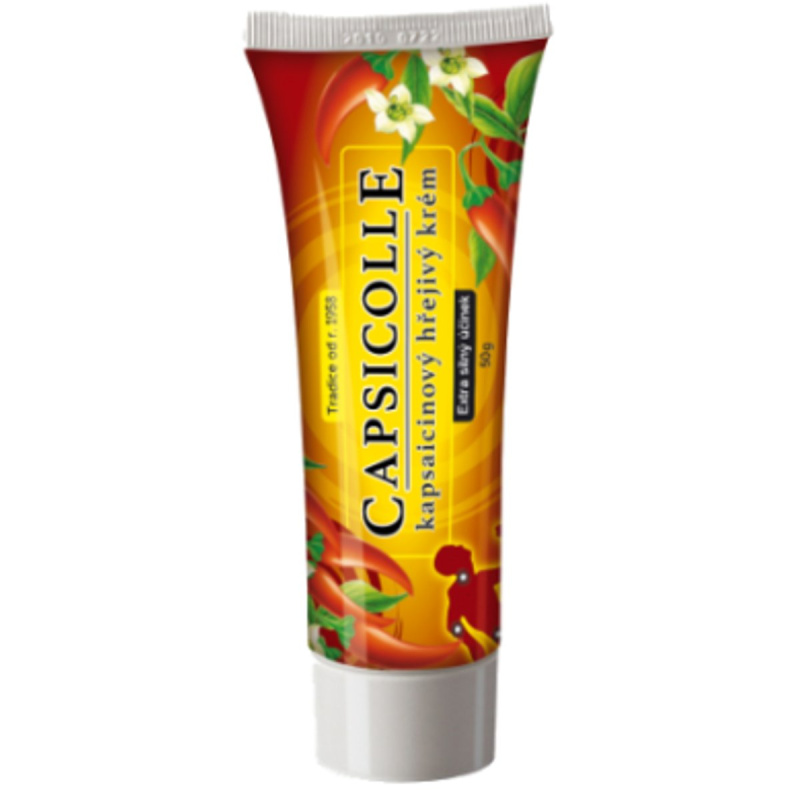 Capsicolle Capsaicin cream hřejivý krém se zesíleným účinkem na unavené svaly a klouby 50 g
