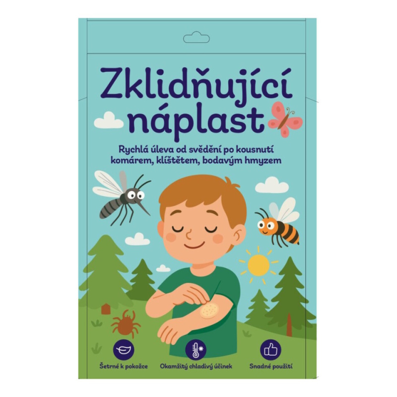 Zklidňující náplast po kousnutí hmyzem průměr 9 cm 12 ks