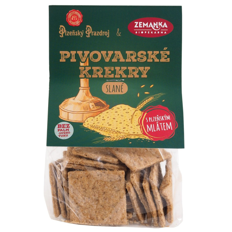 Biopekárna Zemanka Slané krekry s mlátem z Plzeňského Prazdroje