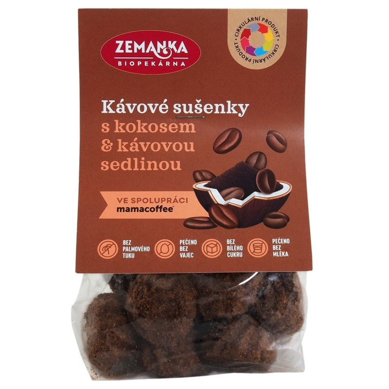 Biopekárna Zemanka Kávové sušenky s kokosem a kávovou sedlinou