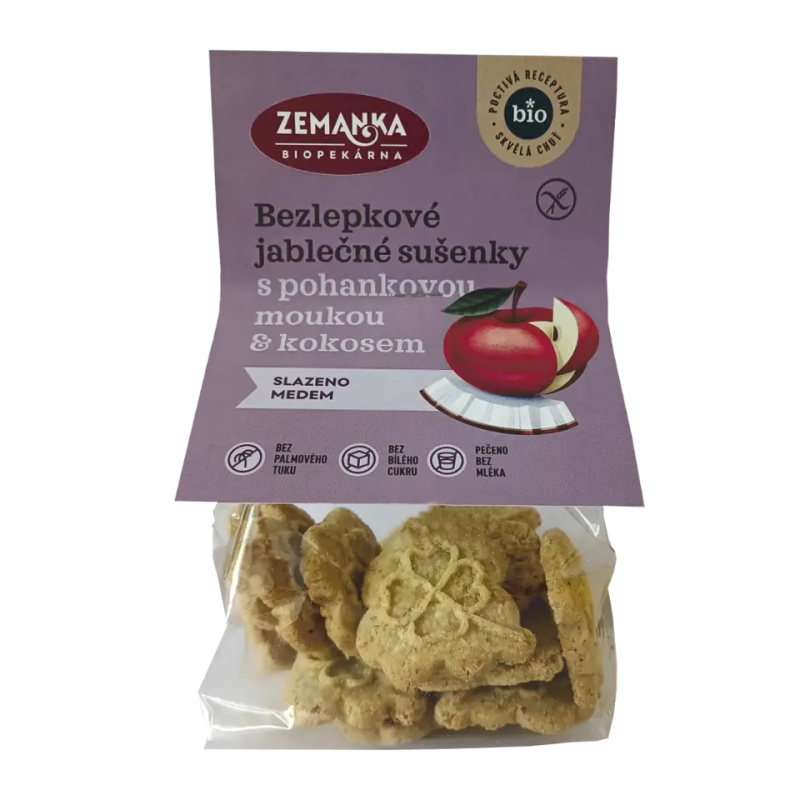 Zemanka Bezlepkové jablečné sušenky s pohankovou moukou BIO 100 g