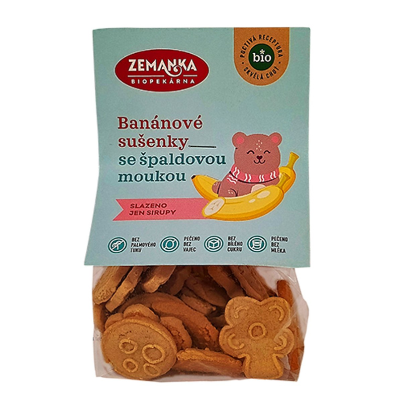 Biopekárna Zemanka BIO Špaldové banánové sušenky