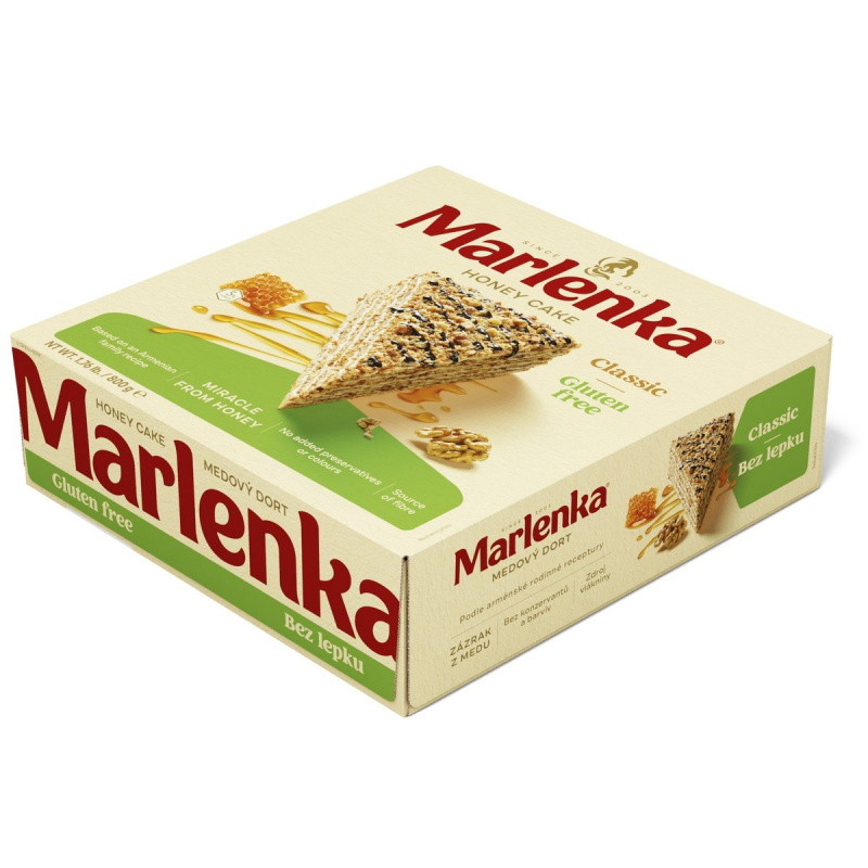 Marlenka Bezlepkový medový dort s oříšky