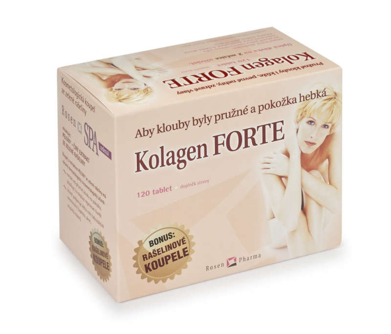 ROSEN PHARMA Kolagen forte 120 tablet + 2 RosenSpa zelená koupel ZDARMA