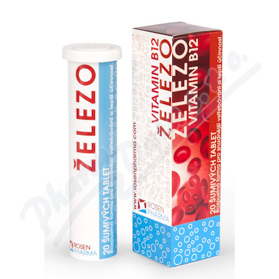 ROSEN PHARMA Železo + vitamin B12 20 šumivých tablet