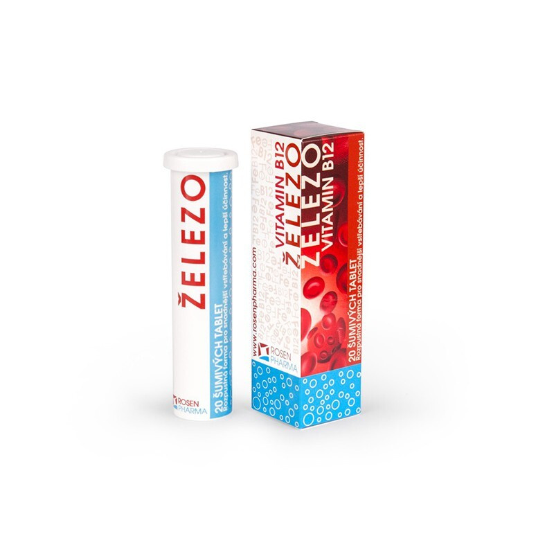 ROSEN PHARMA Železo + vitamin B12 20 šumivých tablet